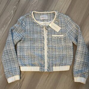 Lucy Paris Blue Tweed Jacket - Chanel-Inspired Design, NWT